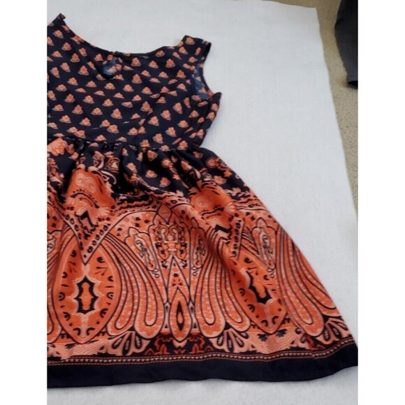 Ultra Pink Size M Black and Orange Floral Boho Side Zip Dress - Picture 10 of 14